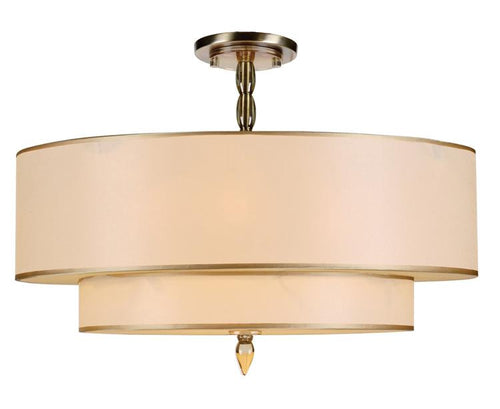Drum Shade Brass 5 Light Semi-Flush, Lighting, Laura of Pembroke