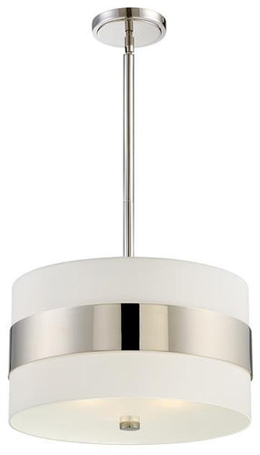 Polished Nickel Stripe 3 Light Pendant, Lighting, Laura of Pembroke