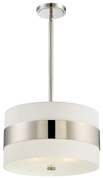 Polished Nickel Stripe 3 Light Pendant, Lighting, Laura of Pembroke