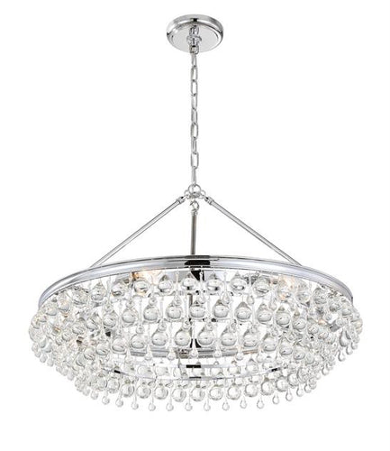 Crystal Teardrop 6 Light Chrome Chandelier, Lighting, Laura of Pembroke