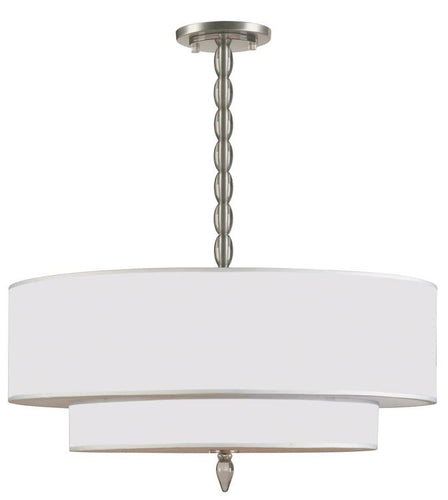 Drum Shade 5 Light Nickel Chandelier, Lighting, Laura of Pembroke