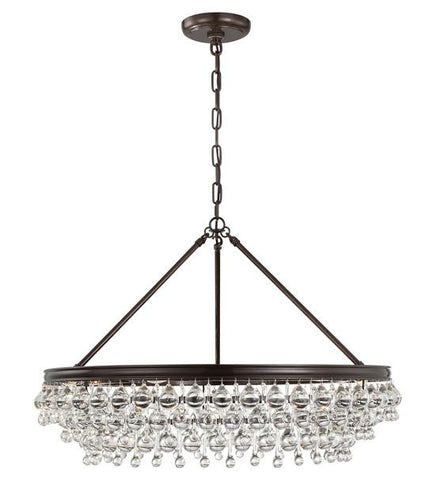 Crystal Teardrop 6 Light Bronze Chandelier, Lighting, Laura of Pembroke