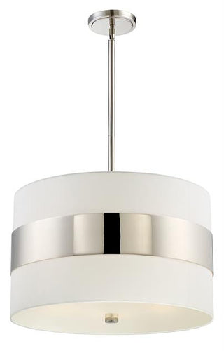 Polished Nickel Stripe 5 Light Pendant, Lighting, Laura of Pembroke