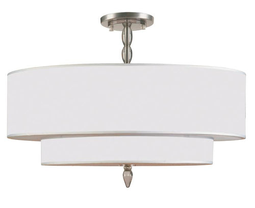 Drum Shade Satin Nickel 5 Light Semi-Flush, Lighting, Laura of Pembroke