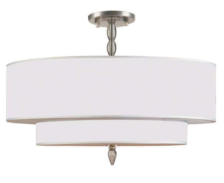 Drum Shade Satin Nickel 5 Light Semi-Flush, Lighting, Laura of Pembroke