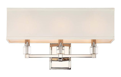 Square Shade Polished Nickel 3 Light Sconce, Lighting, Laura of Pembroke
