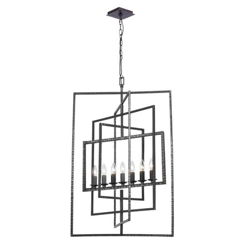 7 Light Raw Steel Chandelier, Lighting, Laura of Pembroke
