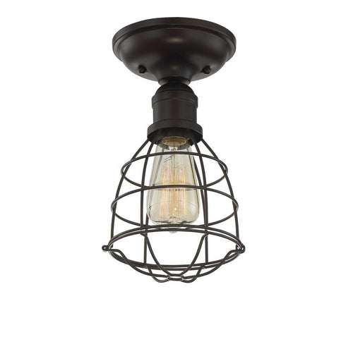 English Bronze Cage 1 Light Semi-Flush, Lighting, Laura of Pembroke