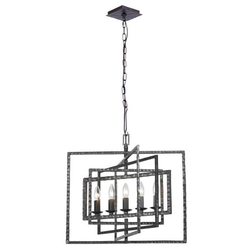 5 Light Raw Steel Chandelier, Lighting, Laura of Pembroke
