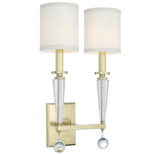 PAXTON 2 ANTIQUE GOLD SCONCE