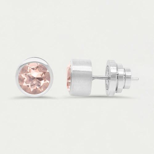 SIGNATURE MIDI SILVER MORGANITE STUD