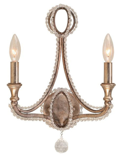 Gold Beaded Garland 2 Light Sconce, Lighting, Laura of Pembroke