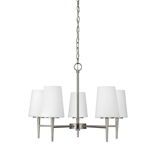 Etched White Glass 5 Light Chandelier, Lighting, Laura of Pembroke