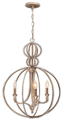 Gold Beaded Garland 3 Light Mini Chandelier, Lighting, Laura of Pembroke
