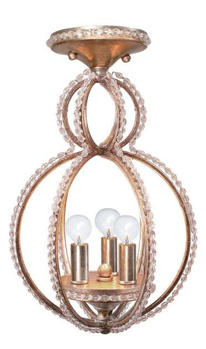 Gold Beaded Garland 3 Light Semi Flush, Lighting, Laura of Pembroke