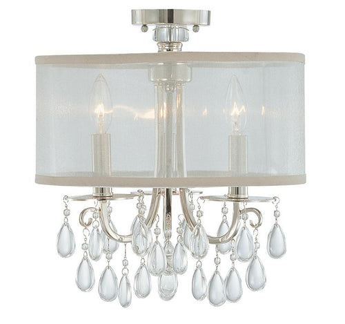 Chrome 3 Light Semi-Flush, Lighting, Laura of Pembroke
