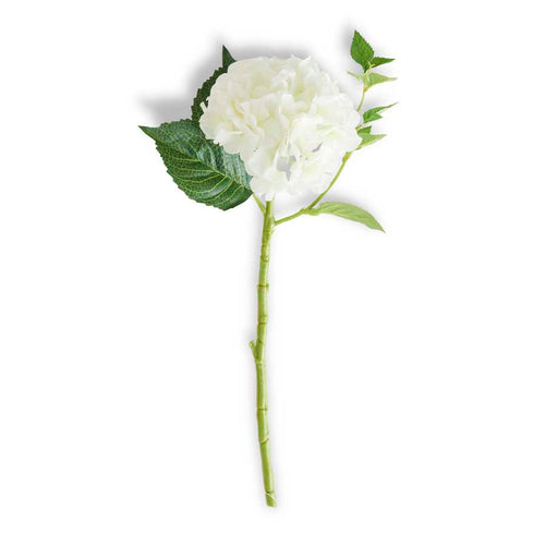 8 Inch White Hydrangea Stem