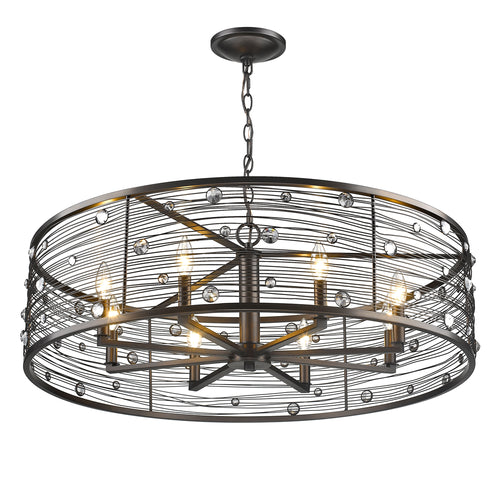Bijoux 8 Light Chandelier in Brushed Etruscan Bronze, Lighting, Laura of Pembroke