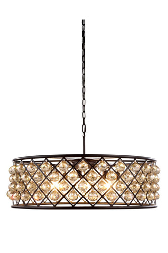 8 light Matte Black Chandelier 