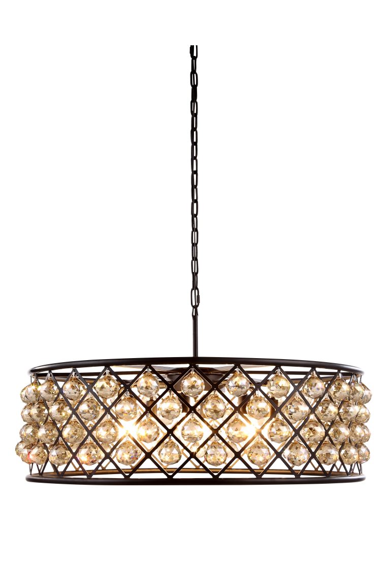 8 light Matte Black Chandelier 