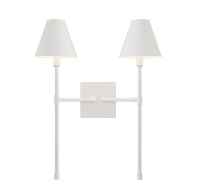 JEFFERSON 2-LIGHT WALL SCONCE, BISQUE WHITE