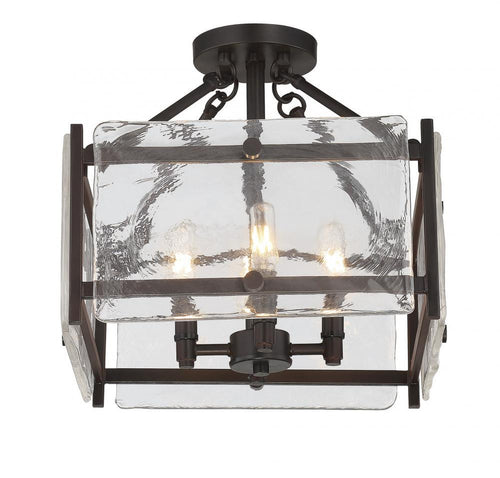 Piastra Glass 6 Light Semi Flush, Lighting, Laura of Pembroke