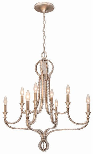 Gold Beaded Garland 8 Light Chandelier, Lighting, Laura of Pembroke