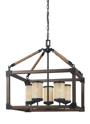 Rustic Wood 5 Light Chandelier, Lighting, Laura of Pembroke