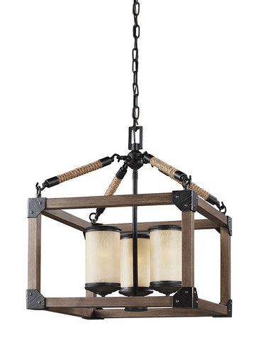 Rustic Wood 3 Light Chandelier, Lighting, Laura of Pembroke