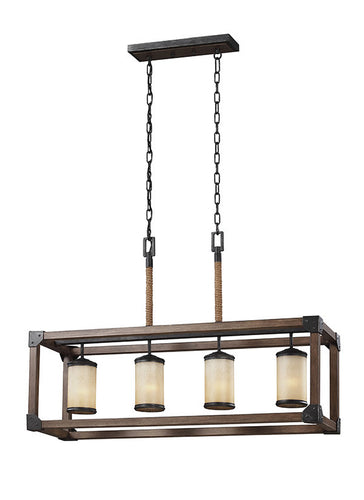 Rustic Wood 4 Light Island Pendant, Lighting, Laura of Pembroke
