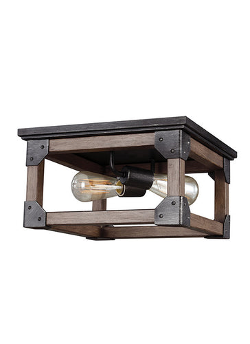 Rustic Wood 2 Light Ceiling Flush Mount, Lighting, Laura of Pembroke