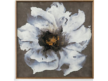 WHITE FLOWER ON CHARCOAL GROUND 42X42