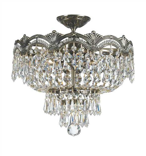 Majestic 3 Light Hand Cut Crystal Semi Flush, Lighting, Laura of Pembroke