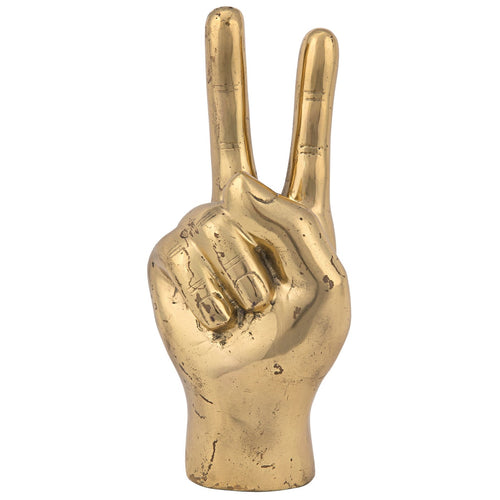 PEACE SIGN SCULPTURE BRASS