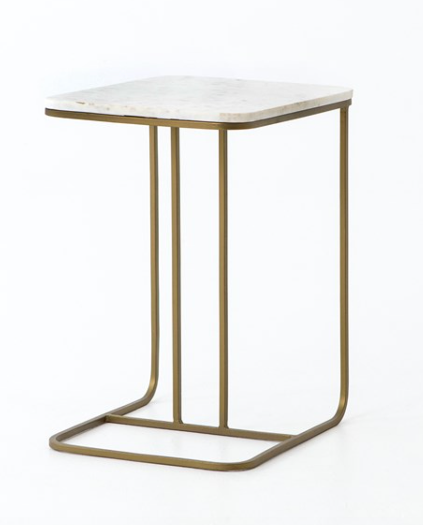 ADALLEY C TABLE-POLISHED WHITE MARBLE