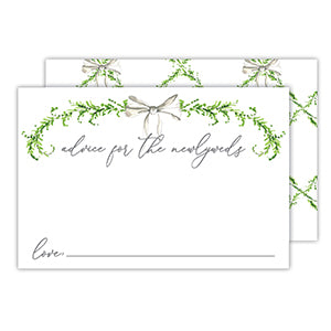 BRIDAL CARD-ADVICE FOR THE NEWLYWEDS GREENERY AND BOW