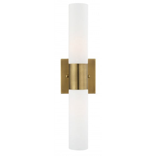 Aero 2 Light Antique Brass Bath Vanity, Lighting, Laura of Pembroke