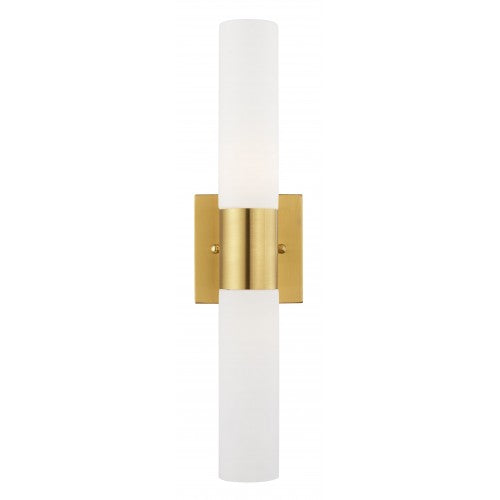 Aero 2 Light Satin Brass Bath Vanity, Lighting, Laura of Pembroke
