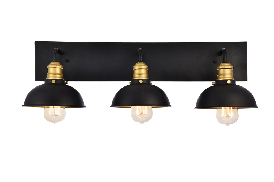 Anders Black and Brass 3 Light Sconce, Lighting, Laura of Pembroke