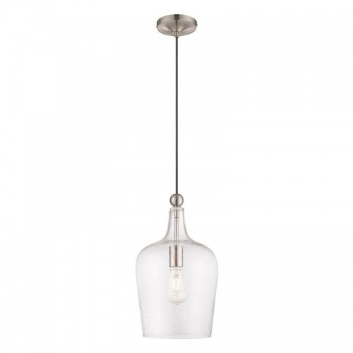 Art Glass Mini Pendants 1 Light Brushed Nickel Mini Pendant, Lighting, Laura of Pembroke