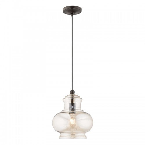 Art Glass Mini Pendants 1 Light English Bronze Mini Pendant, Lighting, Laura of Pembroke