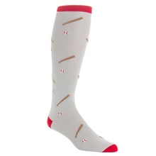 ASH/RED BASEBALL OTC SOCK