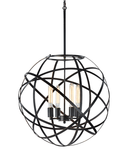 Black Atom 4 Light Orb Pendant