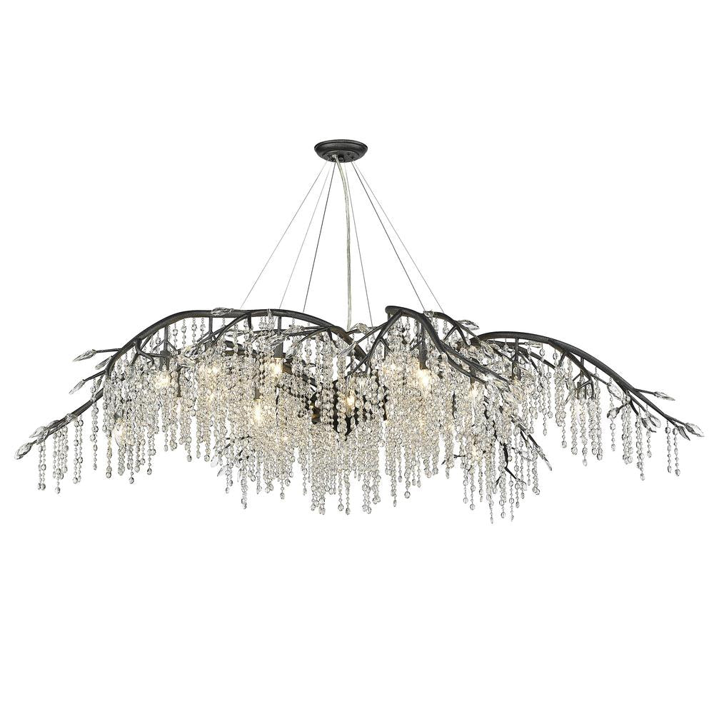 Autumn Twilight 24 Light Chandelier-Black Iron