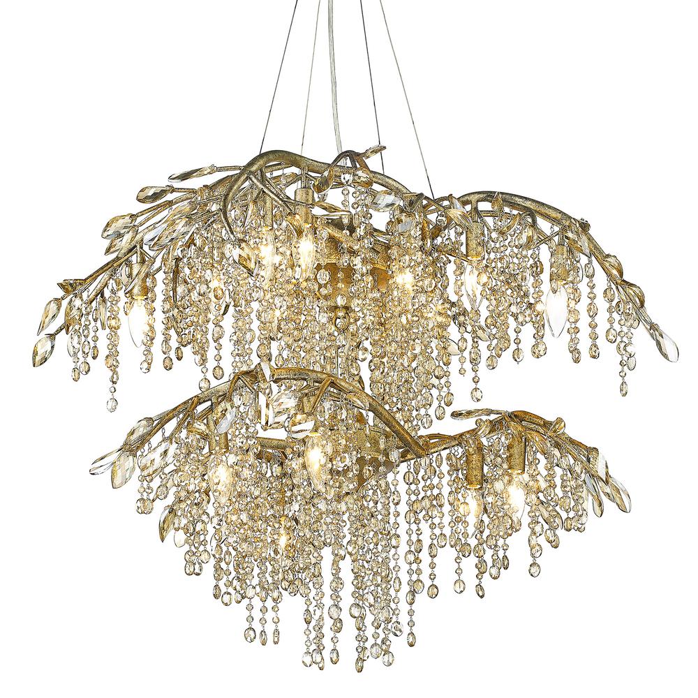 Autumn Twilight 2 Tier - 18 Light Chandelier-Mystic Gold