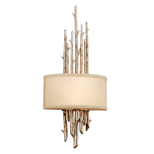 Graphite & Silver Leaf Branch Branch Sconce, Lighting, Laura of Pembroke