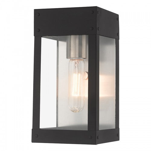 Barrett 1 Light Black Wall Lantern, Lighting, Laura of Pembroke