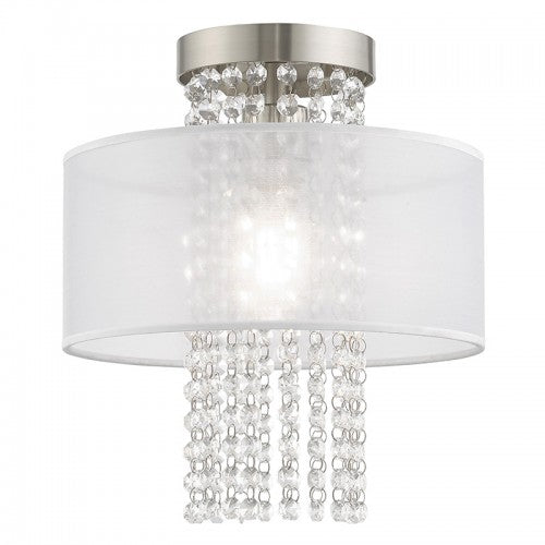 Bella Vista 1 Light Brushed Nickel Ceiling Mount, Lighting, Laura of Pembroke