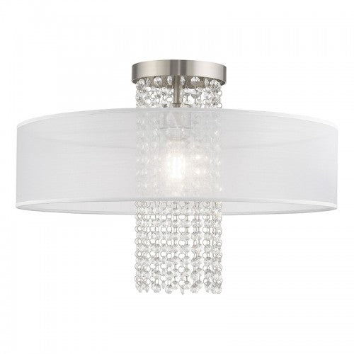 Bella Vista 1 Light Brushed Nickel Ceiling Mount, Lighting, Laura of Pembroke