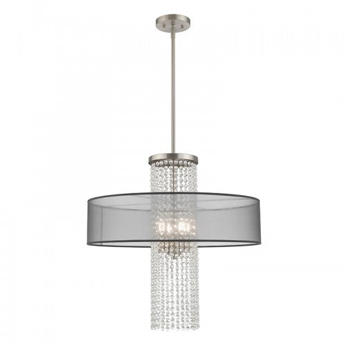 Bella Vista 4 Light Brushed Nickel Pendant Chandelier, Lighting, Laura of Pembroke